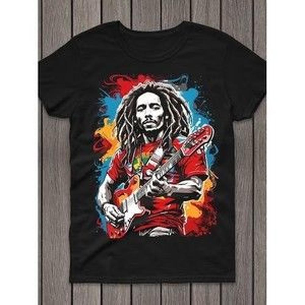 Bob Marley Tshirt Reggae Multi Coloured Face Jamaica Tee Shirt 1